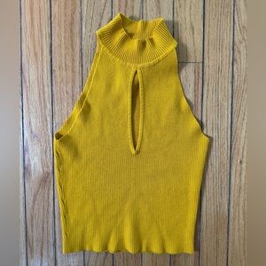 H&M Gold Cropped Tank Top Vibrant Essential